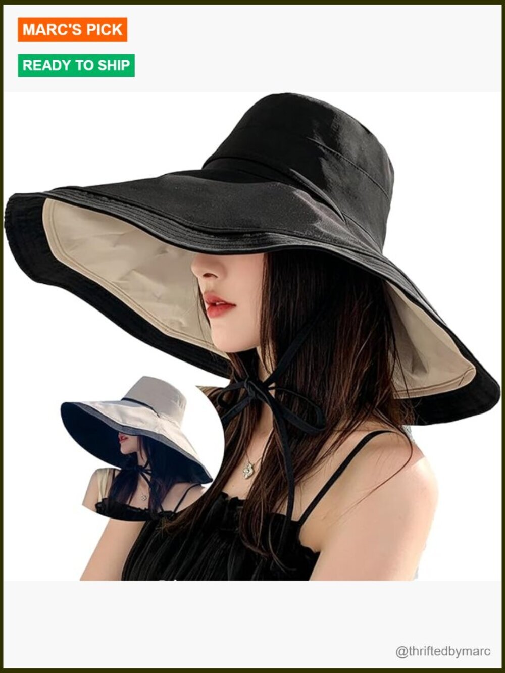 Extra Wide-Brim Sun Hat UPF50+ Reversible Wired Edge Packable Travel Beach